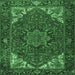 Square Persian Emerald Green Traditional Rug, tr2284emgrn