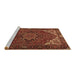 Sideview of Machine Washable Persian Brown Traditional Rug, wshtr2284brn