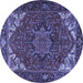 Round Persian Blue Traditional Rug, tr2284blu