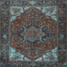 Square Machine Washable Persian Light Blue Traditional Rug, wshtr2284lblu