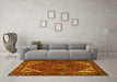 Machine Washable Persian Yellow Traditional Rug in a Living Room, wshtr2284yw