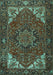 Machine Washable Persian Turquoise Traditional Area Rugs, wshtr2284turq