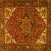 Square Persian Yellow Traditional Rug, tr2284yw