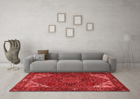 Machine Washable Persian Red Traditional Rug, wshtr2284red