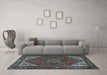 Machine Washable Persian Light Blue Traditional Rug in a Living Room, wshtr2284lblu