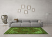 Machine Washable Persian Green Traditional Area Rugs in a Living Room,, wshtr2284grn