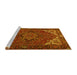 Sideview of Machine Washable Persian Yellow Traditional Rug, wshtr2284yw