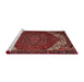 Sideview of Machine Washable Traditional Tomato Red Rug, wshtr2285