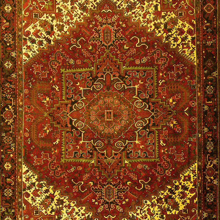 Machine Washable Persian Yellow Traditional Rug, wshtr2285yw