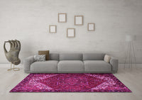 Machine Washable Persian Pink Traditional Rug, wshtr2285pnk