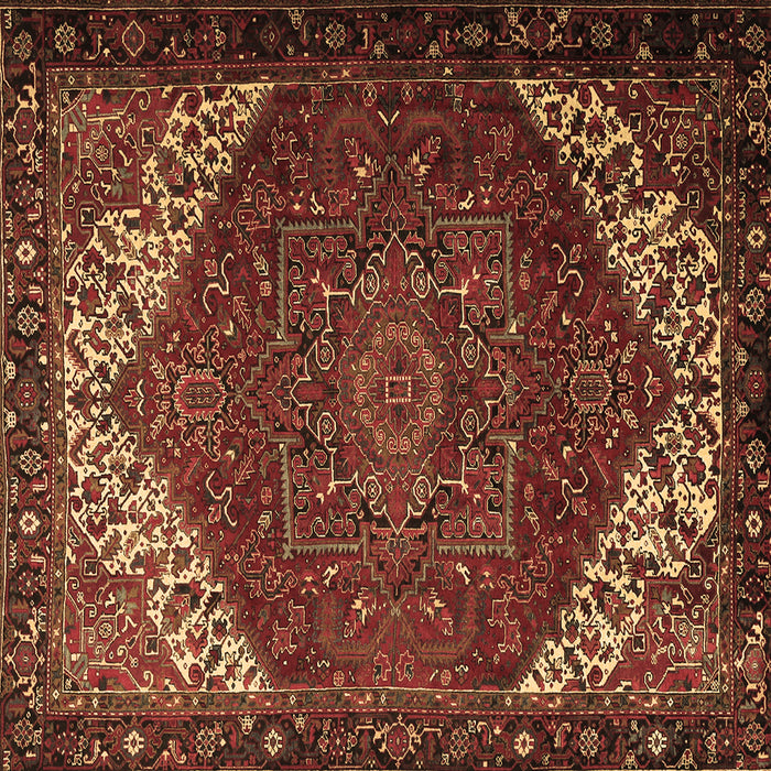 Square Machine Washable Persian Brown Traditional Rug, wshtr2285brn