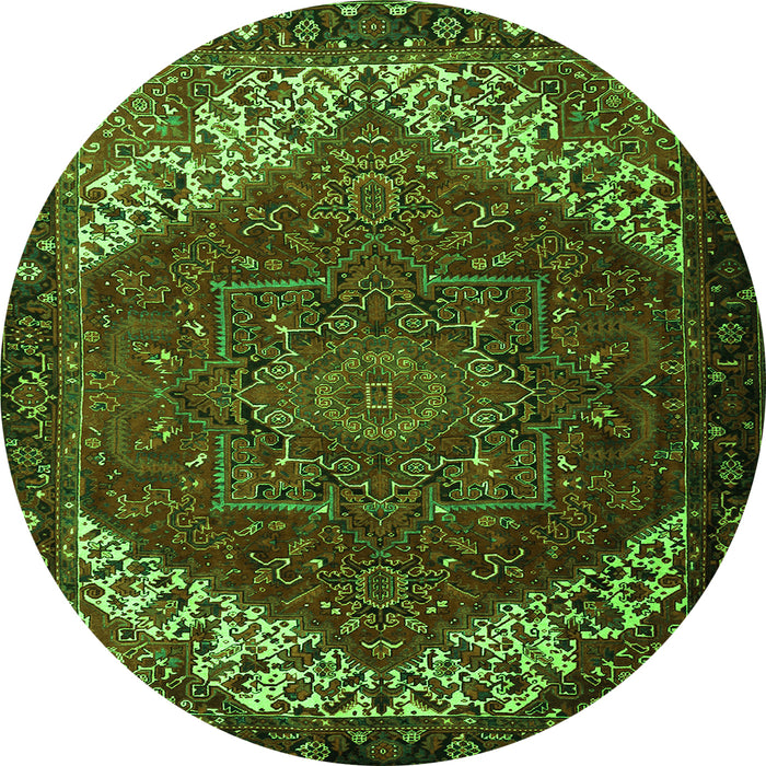 Square Persian Green Traditional Rug, tr2285grn