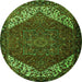 Square Persian Green Traditional Rug, tr2285grn