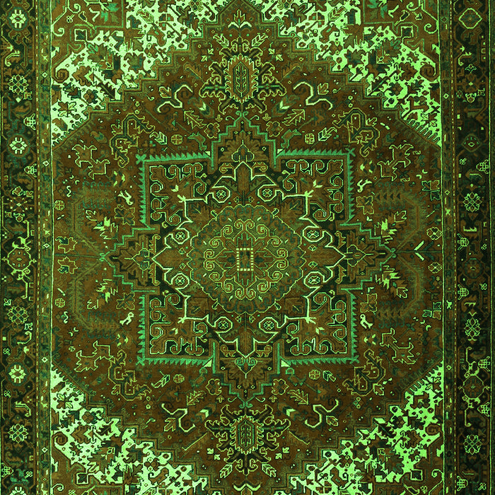 Serging Thickness of Machine Washable Persian Green Traditional Area Rugs, wshtr2285grn