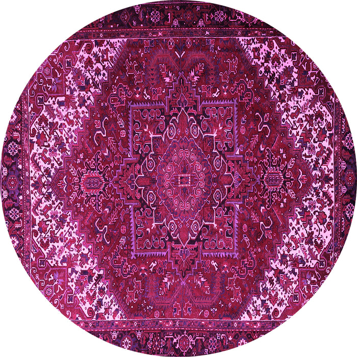 Round Persian Pink Traditional Rug, tr2285pnk