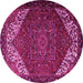 Round Persian Pink Traditional Rug, tr2285pnk