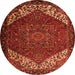 Machine Washable Persian Orange Traditional Area Rugs, wshtr2285org