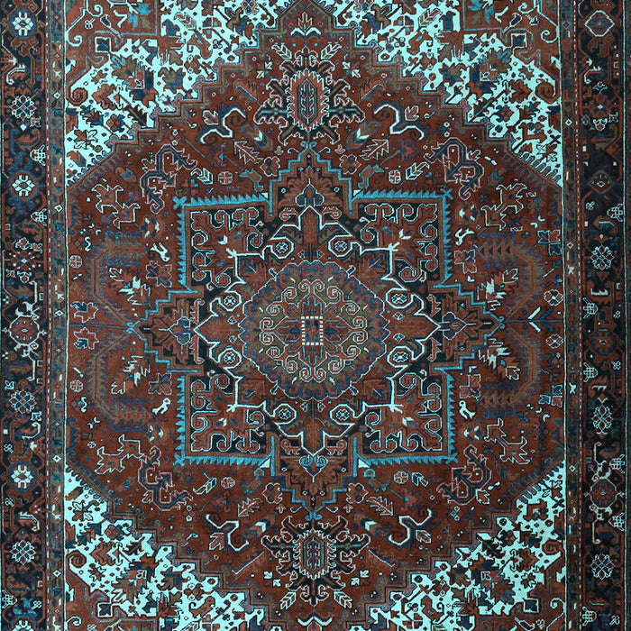 Machine Washable Persian Light Blue Traditional Rug, wshtr2285lblu