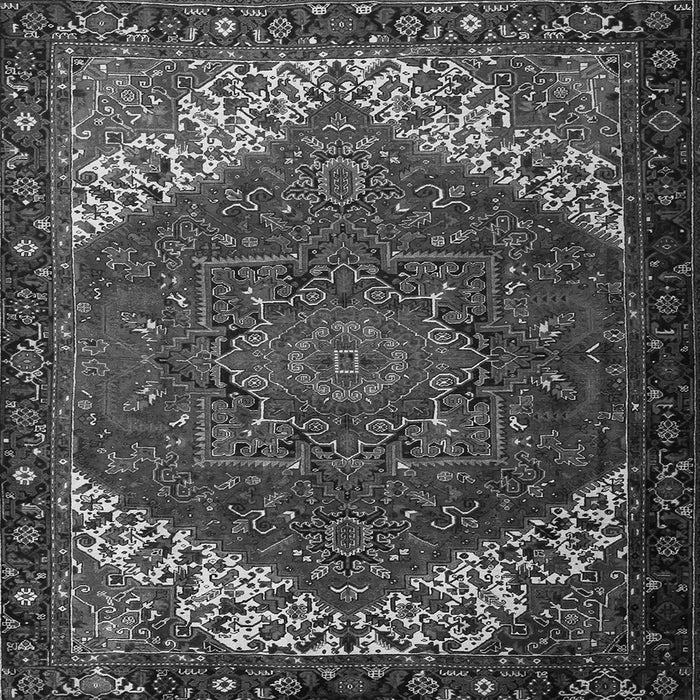 Round Machine Washable Persian Gray Traditional Rug, wshtr2285gry