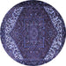 Round Persian Blue Traditional Rug, tr2285blu