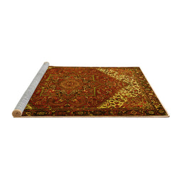 Sideview of Machine Washable Persian Yellow Traditional Rug, wshtr2285yw