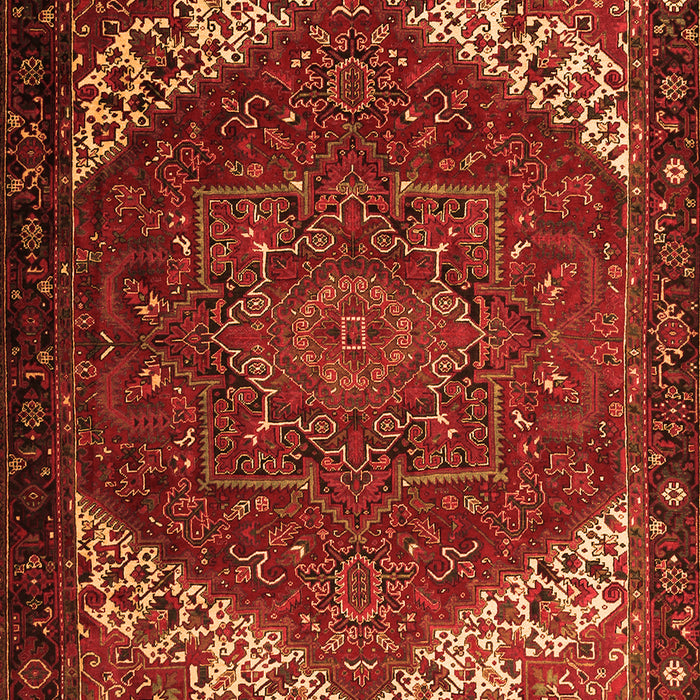 Serging Thickness of Machine Washable Persian Orange Traditional Area Rugs, wshtr2285org