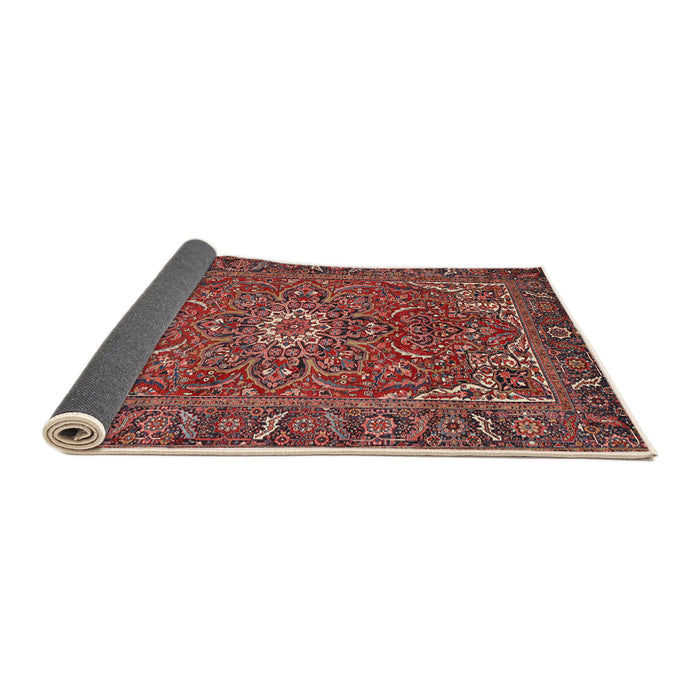 Sideview of Traditional Orange Salmon Pink Persian Rug, tr2286