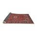 Sideview of Traditional Orange Salmon Pink Persian Rug, tr2286