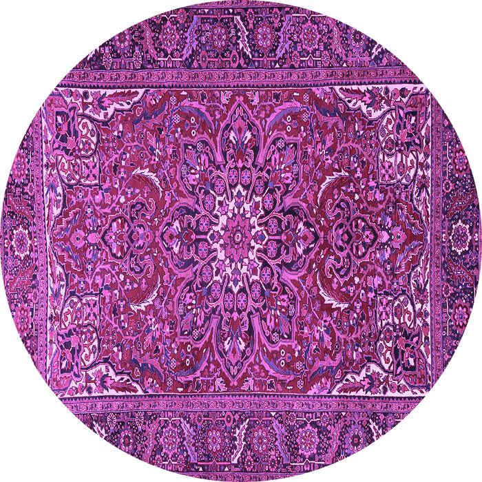 Round Persian Purple Traditional Rug, tr2286pur