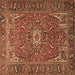 Square Persian Brown Traditional Rug, tr2286brn