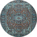 Round Persian Light Blue Traditional Rug, tr2286lblu