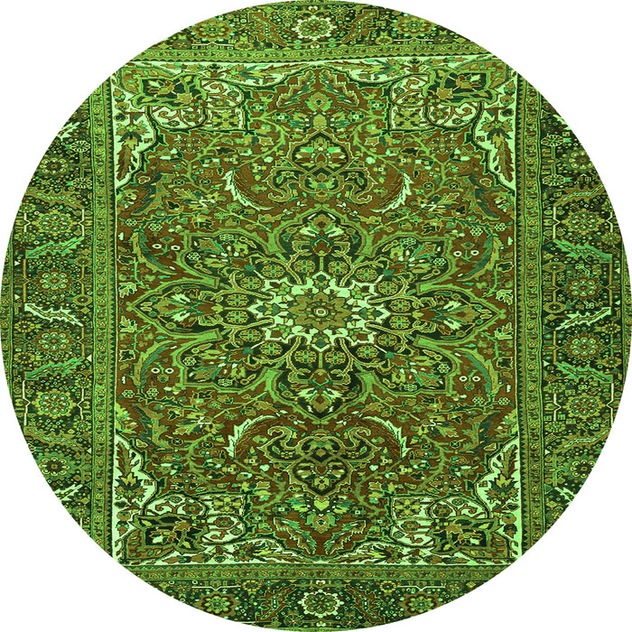 Machine Washable Persian Green Traditional Area Rugs, wshtr2286grn