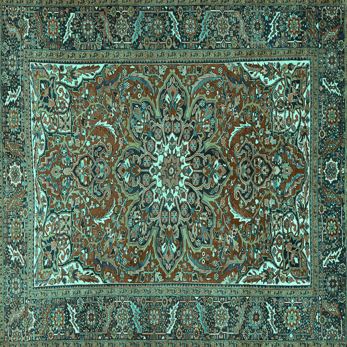 Square Persian Turquoise Traditional Rug, tr2286turq