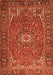 Serging Thickness of Machine Washable Persian Orange Traditional Area Rugs, wshtr2286org