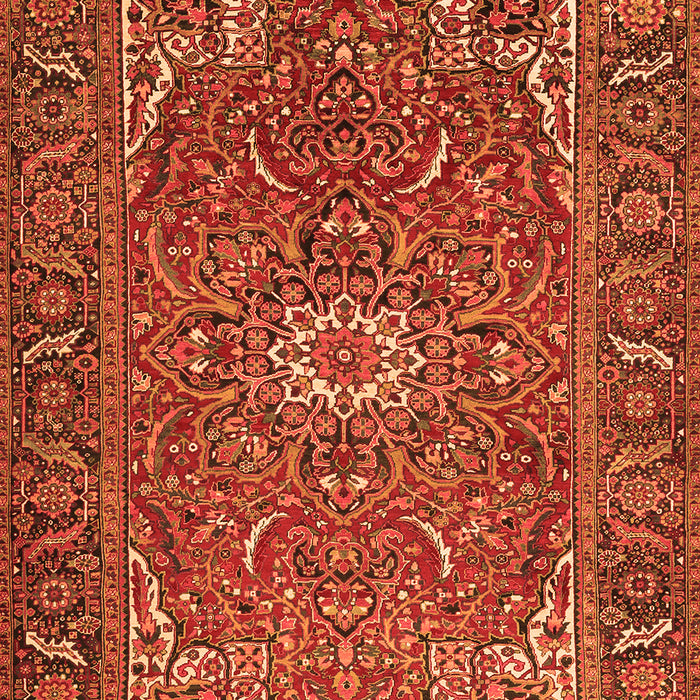 Serging Thickness of Machine Washable Persian Orange Traditional Area Rugs, wshtr2286org