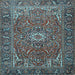 Square Machine Washable Persian Light Blue Traditional Rug, wshtr2286lblu