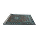 Sideview of Machine Washable Persian Light Blue Traditional Rug, wshtr2286lblu