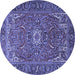 Round Persian Blue Traditional Rug, tr2286blu