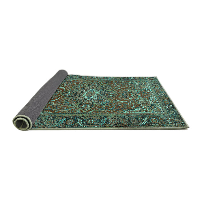 Sideview of Persian Turquoise Traditional Rug, tr2286turq