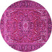 Round Persian Pink Traditional Rug, tr2286pnk