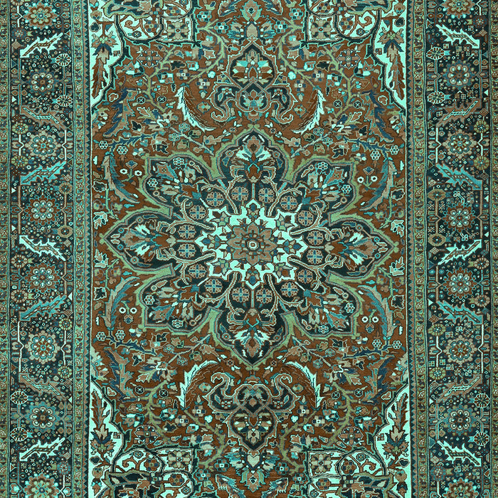 Machine Washable Persian Turquoise Traditional Area Rugs, wshtr2286turq