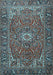 Machine Washable Persian Light Blue Traditional Rug, wshtr2286lblu