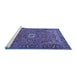 Sideview of Machine Washable Persian Blue Traditional Rug, wshtr2286blu