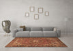 Machine Washable Persian Brown Traditional Rug in a Living Room,, wshtr2286brn