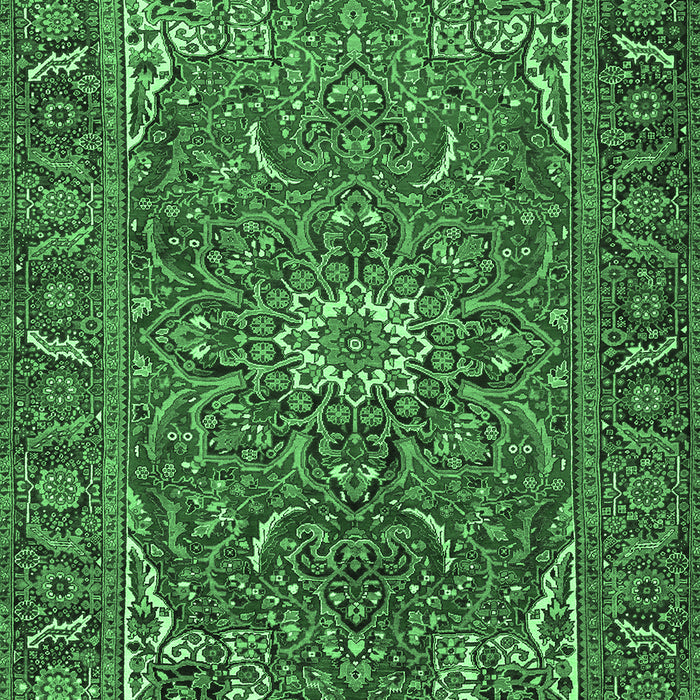 Machine Washable Persian Emerald Green Traditional Area Rugs, wshtr2286emgrn