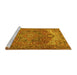 Sideview of Machine Washable Persian Yellow Traditional Rug, wshtr2287yw