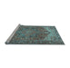 Sideview of Machine Washable Persian Light Blue Traditional Rug, wshtr2287lblu