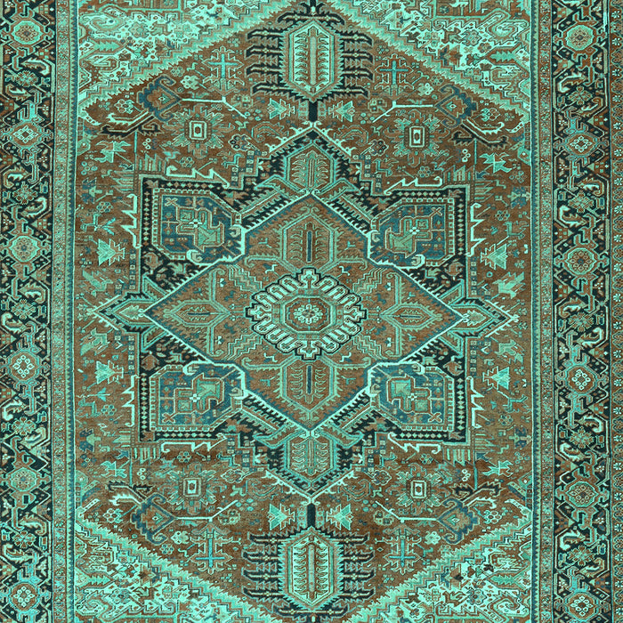 Machine Washable Persian Turquoise Traditional Area Rugs, wshtr2287turq