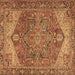 Square Persian Brown Traditional Rug, tr2287brn