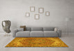 Machine Washable Persian Yellow Traditional Rug in a Living Room, wshtr2287yw